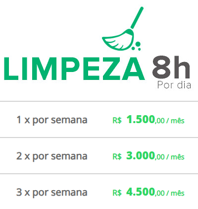 Tabela Limpeza 8h